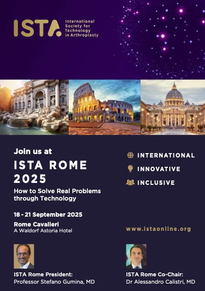 Presenti a ISTA Rome 2025: Innovazione in Artroplastica